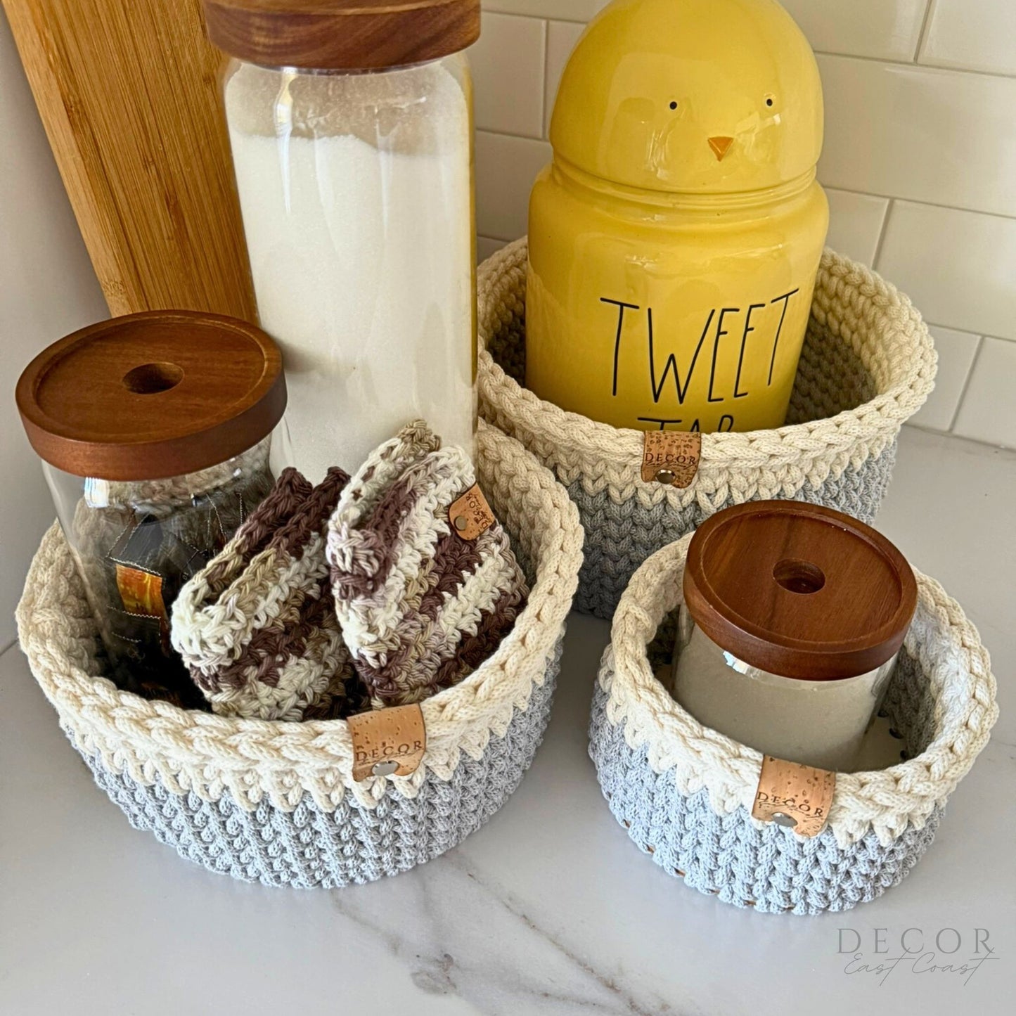 Two-Toned Decor Baskets - Set of 3